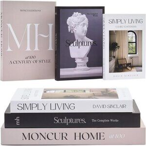 Decorative Coffee Table Books Neutral Aesthetic Shelf Decor Blank Pages Set